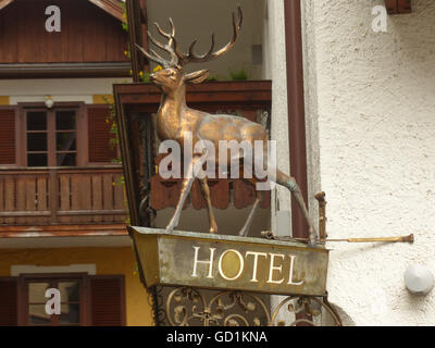 Handel-Zeichen in der Alpenstadt St. Wolfgang, Österreich Stockfoto