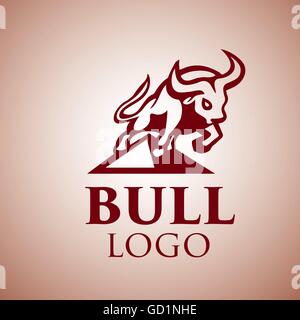 Bull-Logo auf einfache Weise entwickelt, so dass es Verwendung für mehrere schlägt wie Logo, Zeichen, Symbol oder Icon. Stock Vektor