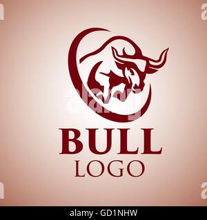 Bull-Logo auf einfache Weise entwickelt, so dass es Verwendung für mehrere schlägt wie Logo, Zeichen, Symbol oder Icon. Stock Vektor