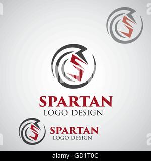 Spartan Logokonzept auf einfache Weise entwickelt, so dass es Verwendung für mehrere schlägt wie Logo, Zeichen, Symbole oder Icons. Stock Vektor