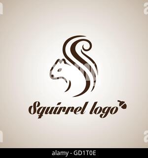 Eichhörnchen Logo auf einfache Weise entwickelt, so dass es Verwendung für mehrere schlägt wie Logo, Zeichen, Symbol oder Icon. Stock Vektor