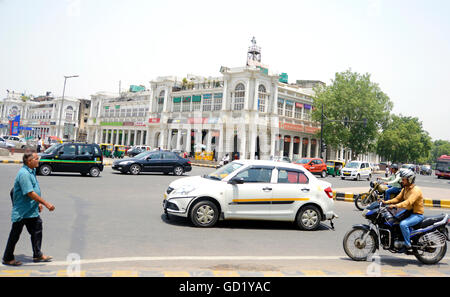 Connaught Place Market Commercial Business Center Finanzviertel New Delhi, Indien Stockfoto