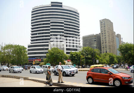 Connaught Place Market Commercial Business Center Finanzviertel New Delhi, Indien Stockfoto