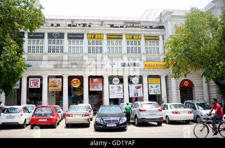 Connaught Place Market Commercial Business Center Finanzviertel New Delhi, Indien Stockfoto