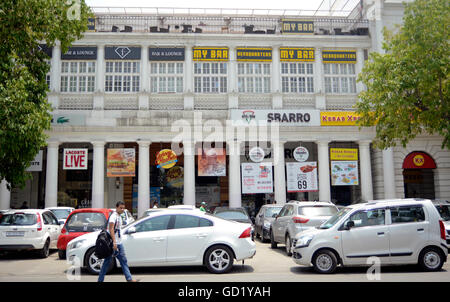 Connaught Place Market Commercial Business Center Finanzviertel New Delhi, Indien Stockfoto