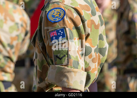 Australische Armee-jüngstere Söhne auf parade Stockfoto