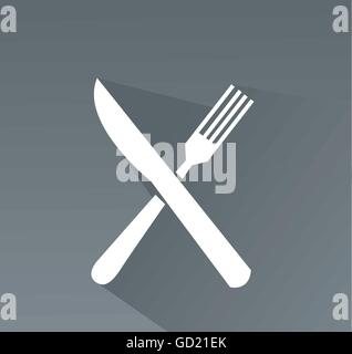 gekreuzte Gabel und Knofe Vektor icon Stock Vektor