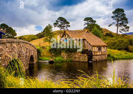 Die Mühle, Hobbingen, North Island, Neuseeland, Pazifik Stockfoto