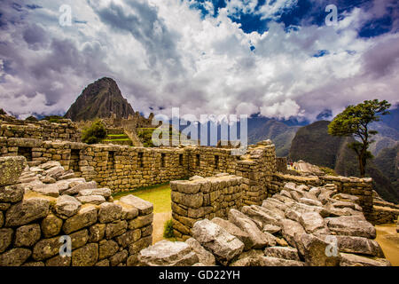 Machu Picchu Inka Ruinen, UNESCO World Heritage Site, Heiliges Tal, Peru, Südamerika Stockfoto