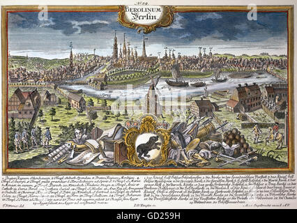 Geographie/Reisen, Deutschland, Berlin, Anzeigen, Kupferstich von Friedrich Bernhard Werner, Augsburg, 1730/1740, Artist's Urheberrecht nicht geklärt zu werden. Stockfoto