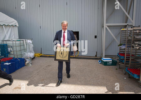 Bjørn Kjos zeigen, Gründer und CEO von Norwegian Air Shuttle, fotografiert auf der Farnborough International Air, Hampshire, England, UK Stockfoto