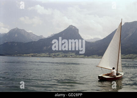 Geographie / Reisen, Österreich, Salzburg, Seen, Wolfgangsee, Segelboot, 1960, Additional-Rights-Clearences-not available Stockfoto