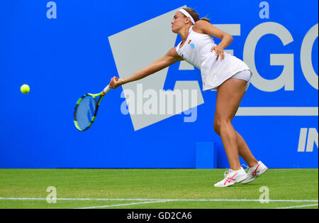 Monica Puig (Puerto Rico) spielen bei den Aegon International, Eastbourne, Juni 2016. Stockfoto