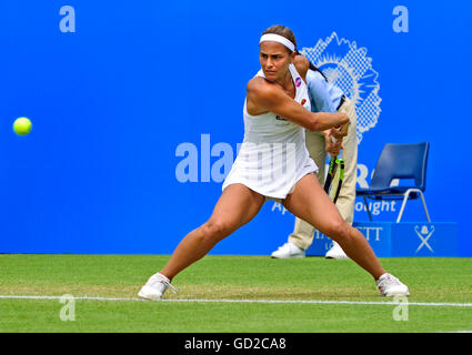 Monica Puig (Puerto Rico) spielen bei den Aegon International, Eastbourne, Juni 2016. Stockfoto