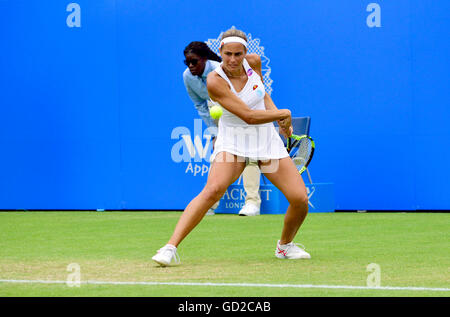 Monica Puig (Puerto Rico) spielen bei den Aegon International, Eastbourne, Juni 2016. Stockfoto