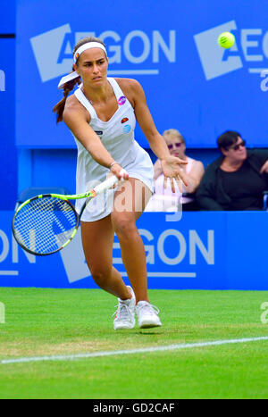 Monica Puig (Puerto Rico) spielen bei den Aegon International, Eastbourne, Juni 2016. Stockfoto