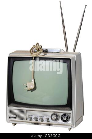 Rundfunk, Fernsehen, Fernsehgeräte, Kuba Chico, kleines tragbares Fernsehgerät mit 30 Zentimeter Bildschirmdiagonale, Deutschland, 1971, Zusatzrechte-Clearences-nicht vorhanden Stockfoto