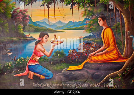 Bildende Kunst, religiöse Kunst, Thailand, Thailand, Asien, Buddhismus, Andaman Sea, Südostasien, Wat Chalong, Artist's Urheberrecht nicht geklärt zu werden. Stockfoto