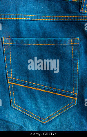 Gesäßtasche der Blue Jeans, Nahaufnahme Stockfoto