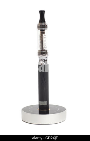 Große E-Zigarette (elektronische Zigarette) isoliert auf weißem Hintergrund Stockfoto