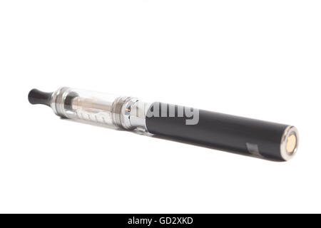 Große E-Zigarette (elektronische Zigarette) isoliert auf weißem Hintergrund Stockfoto