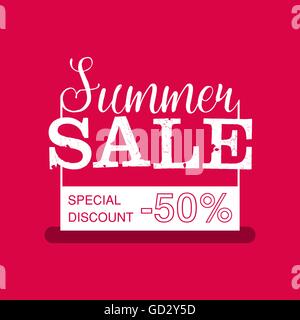 Summer Sale Banner. Vintage-Design. Vektor-Illustration. Stock Vektor
