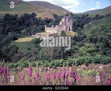 Schottland, Clackmannan. Castle Campbell in Dollar Glen. Einmal als Burg Trübsinn. Herrliche Lage. Ca. 1975.  Gescannte aus einer Stockfoto