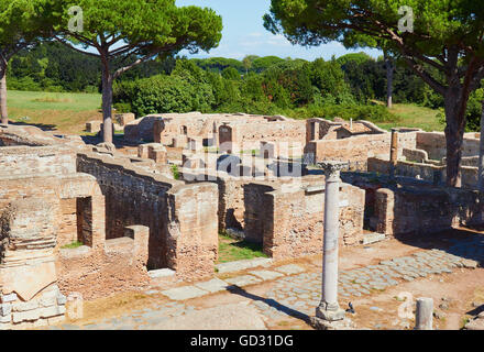 Ruinen der römischen antiken Hafenstadt Ostia Antica Lazio Italien Europa Stockfoto