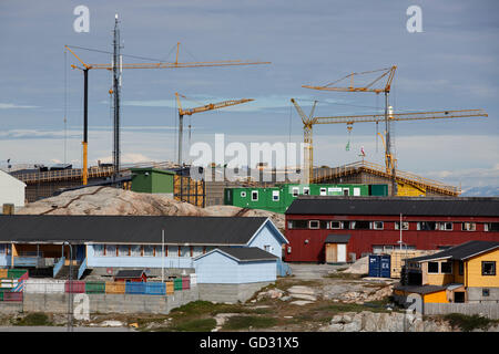 Der Bau einer neuen Schule, Ilulissat, Grönland Stockfoto