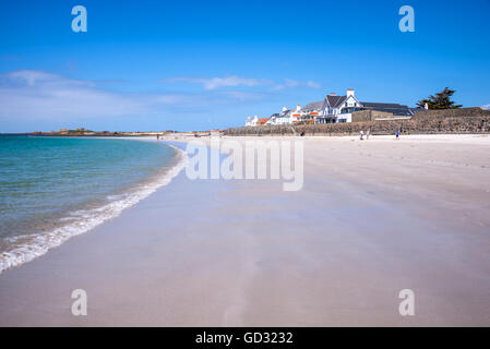 Cobo Strand Landschaft, Guernsey Stockfoto