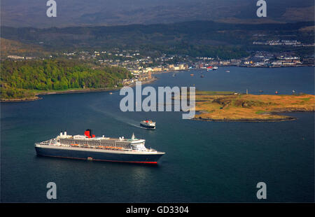 Cunard Queen Mary 2 Besuch in Oban, Argyll Stockfoto