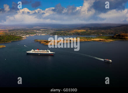 Cunard Queen Mary II Besuch in Oban, Argyll in 2015 Stockfoto