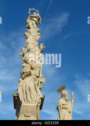 Barocke Pest Denkmal, Telc, Tschechische Republik Stockfoto
