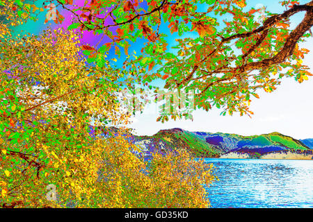 Die Ufer des Derwent Water in der Nähe von Keswick, Lake District, Großbritannien. Stockfoto