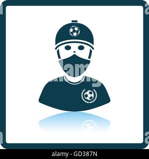 Fußball-Fan mit überdachten Fläche von Schal-Symbol. Schatten-Reflexion-Design. Vektor-Illustration. Stock Vektor