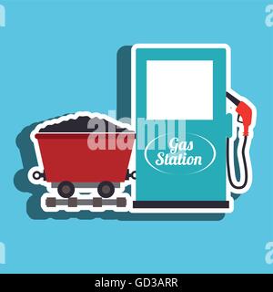 Gas und Bergbau isoliert Icon-design Stock Vektor