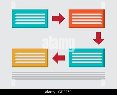 Rechtecke und Pfeile Diagramm Symbol Stock Vektor