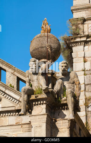 Evora, Kirche Da Graça, Statue Os Meninos (der Kinder) unterstützen die Erdkugel, Alentejo, Portugal Stockfoto