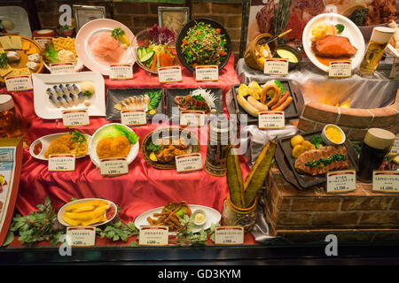 Kunstfutter Display im Restaurant, Tokyo, japan Stockfoto