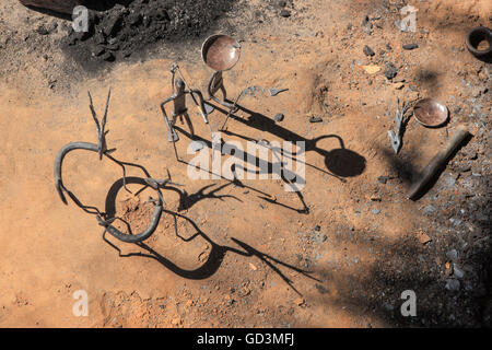 Handgefertigt aus Schmiedeeisen, Bastar, Chhattisgarh, Indien, Asien Stockfoto