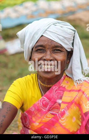 Indianerin, Haat Basar, Bastar, Chhattisgarh, Indien, Asien Stockfoto