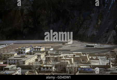 Aussicht von der Tabo Gompa Stockfoto