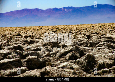Death Valley Devils Golf Course Salzgestein Lagerstätte Stockfoto