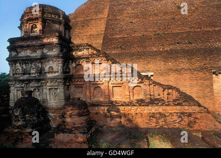 Ruinen von Universität von Nalanda Stockfoto