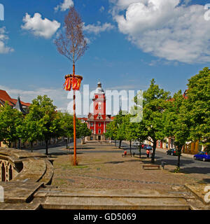 Marktplatz und altes Rathaus, Gotha, Thüringen, Deutschland Stockfoto