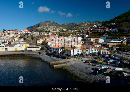 Camara de Lobos, Hafen Und Dorf, Madeira, Portugal, Europa, Fischerdorf Stockfoto