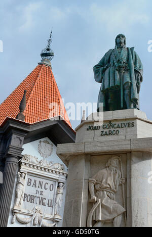 Denkmal des Insel-Entdeckers Joao Goncalves Zarco, Funchal, Madeira, Portugal Stockfoto