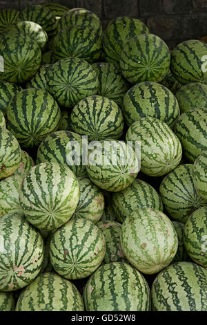 Wassermelonen auf dem display Stockfoto