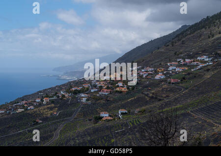 Las Indias und Küstenlinie, La Palma, Kanarische Inseln, Spanien Stockfoto