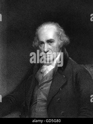 JAMES WATT (1736-1819) schottische Maschinenbau-Ingenieur und Erfinder. Stahlstich, basierend auf 1806 Gemälde von William Beechey Stockfoto